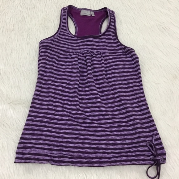 Athleta women’s purple striped athletic fitness yoga running bra top siz… - Picture 1 of 6